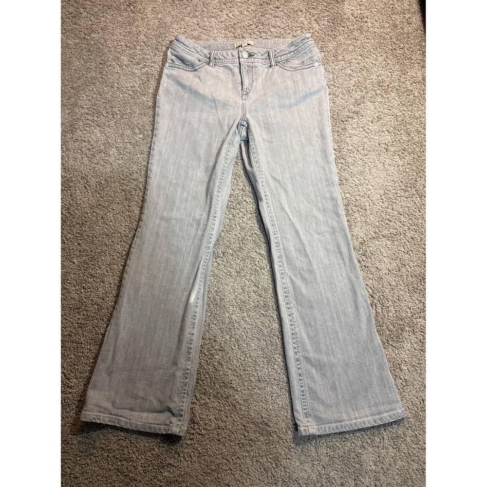 Cabi Jeans Contemporary Fit Light Gray Denim Flare Bootcut Pants Size 8 837R